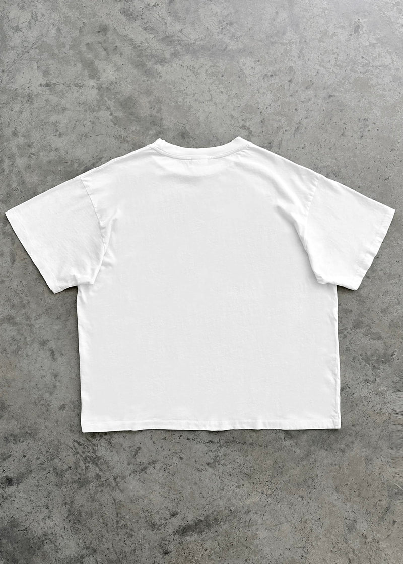 Akimbo Chain-Peeker Light-Weight Tee White USA