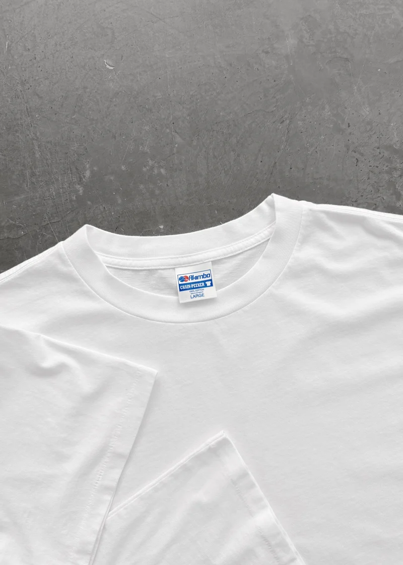 AKIMBO Chain-Peeker Mid-Weight Tee White | USA Streetwear