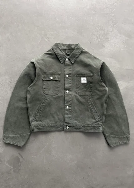 AKIMBO CROPPED CHORE JACKET - OLIVE