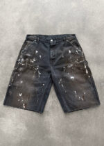 AKIMBO PAINTER CANVAS DOUBLE KNEE SHORT - FADED BLACK