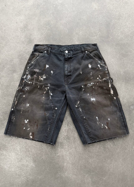 AKIMBO PAINTER CANVAS DOUBLE KNEE SHORT - FADED BLACK