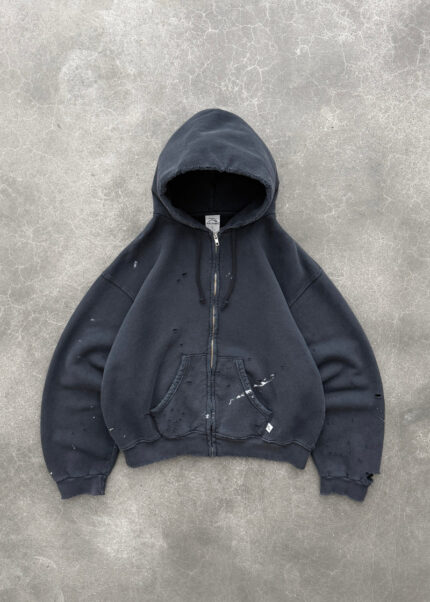 AKIMBO "WATCH PEEKER" ZIP-UP HOODIE - FADED BLACK