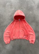 AKIMBO "WATCH-PEEKER" ZIP UP HOODIE - SUN FADED RED