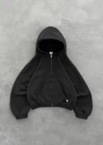 AKIMBO ZIP-UP HOODIE - BLACK