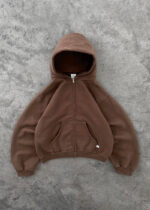 AKIMBO ZIP-UP HOODIE - COFFEE
